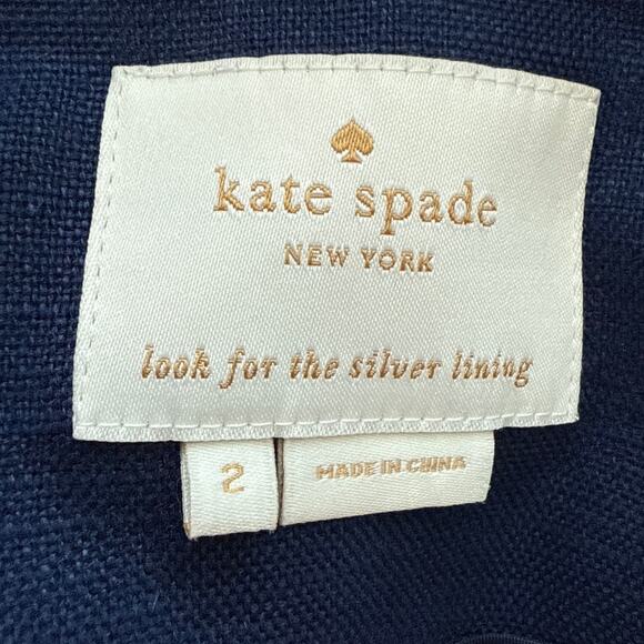 Kate Spade Tami Linen Jacket Blazer French Blue Size 2 - Picture 8 of 9